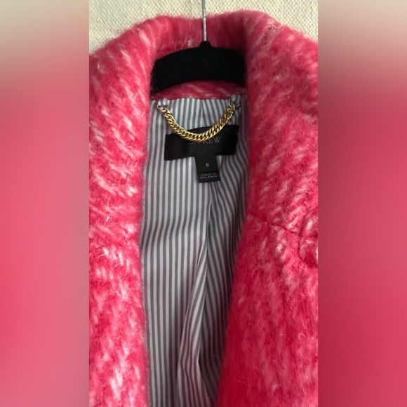 J.Crew Diamond Tweed Peacoat in Vibrant Pink Herringbone - Picture 3 of 4